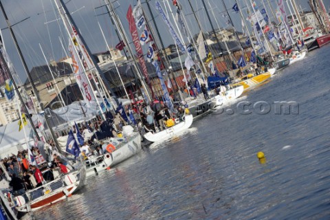 ST MALO FRANCE  OCTOBER 27th 2006 The Open 60 trimarans and monohull classes are watched by crowds o