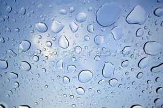 Water droplets having formed on a window