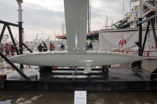 Valencia, 01 04 07. 32nd Americas Cup. Unveiling Day. Areva Challenge Keel (FRA 93).