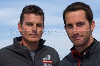 Emirates Team New Zealand helmsmen Dean Barker and Ben Ainslie. 2/4/2007
