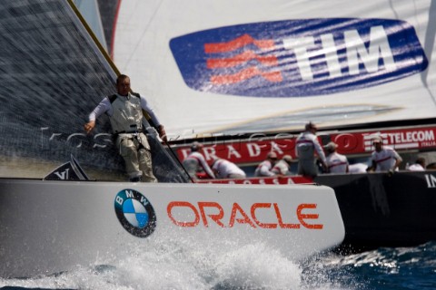 VALENCIA SPAIN  May 14th  BMW Oracle USA racing against Prada during the first semi final match of t