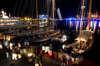 Social event on the dock at Port AmericaÕs Cup