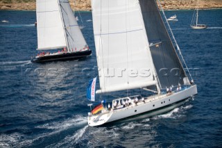 Visione and Hamilton II sailing on Fortis Day on June 17th 2007. Fifty-two of the worlds largest and most expensive sailing superyachts have gathered in Majorca for The Superyacht Cup Ulysse Nardin 2007. (Photo by Kos/Kos Picture Source)