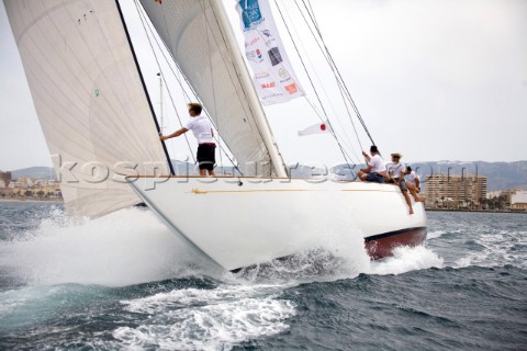 PALMA MAJORCA  JUNE 18TH  The 27m Pedrick designed Savannah sailing on Astilleros di Majorca Day of 
