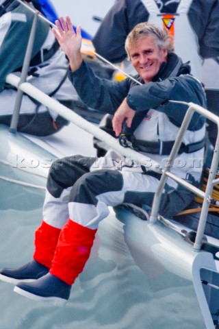Mike Slade onboard ICAP Leopard  Rolex Fastnet Race 2007 start from Cowes Isle of Wight Editorial Us
