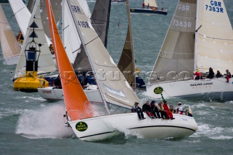 COWES ENGLAND  August 13th The fleet of nearly 300 racing yachts leaves Cowes on the Isle of Wight t