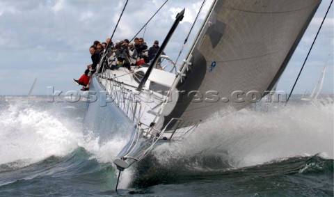 COWES ENGLAND  August 13th The super maxi ICAP Leopard owned by Mike Slade UK Rolex Fastnet Race 200