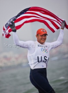 Qingdao (China) - 2008/08/17.  Olympic Games Finn - USA - Zachary Railey (Silver medal)