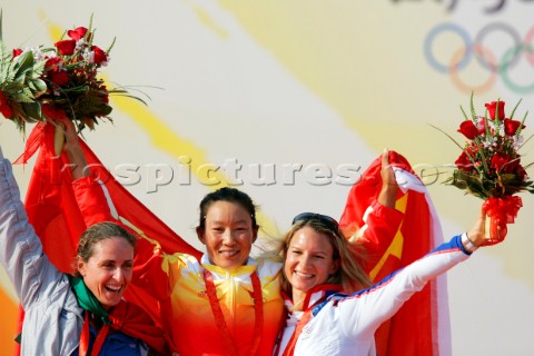 Qingdao China 2008 OLYMPICS RSX F Jian Yin CHN  Gold medal Alessandra Sensini ITA  Silver medal Bryo