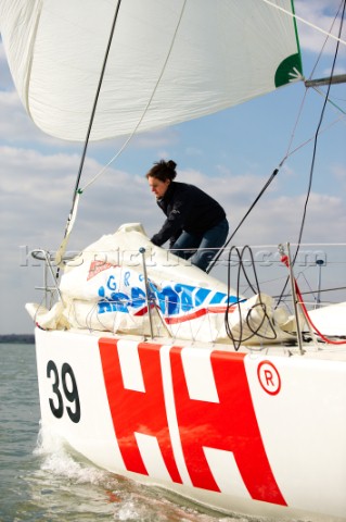 Hannah White preparing for the 2009 OSTAR race model release