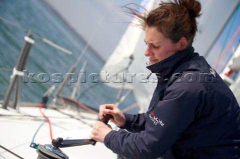 Hannah White preparing for the 2009 OSTAR race model release