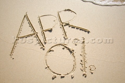 Zero percent APR 0 sign writing message on a sandy beach in Tarifa Spain near Gibraltar
