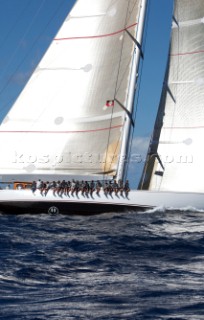 J-Class yacht Ranger racing in the Superyacht Cup 2010 in Antigua in the Caribbean