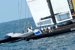 Race 2 BMW Oracle winning the 33rd Americas Cup in Valencia, Spain