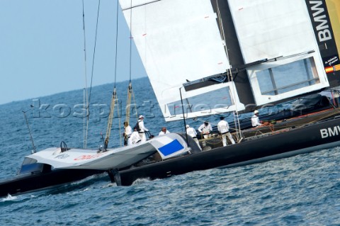 Race 2 BMW Oracle winning the 33rd Americas Cup in Valencia Spain