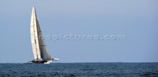 Race 2 BMW Oracle winning the 33rd Americas Cup in Valencia, Spain