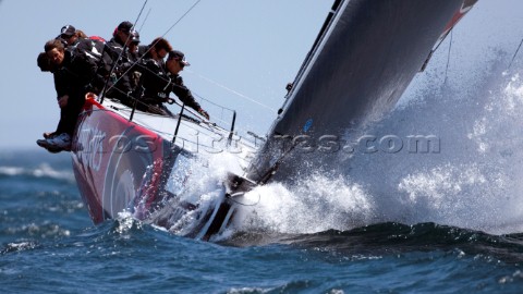 Emirates Team New Zealand in race nine of the Trophy of Portugal Med Cup regatta Cascais Portugal 16