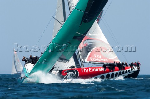Quantum Racing USA lead with Emirates Team New Zealand in second in race ten of the Trophy of Portug