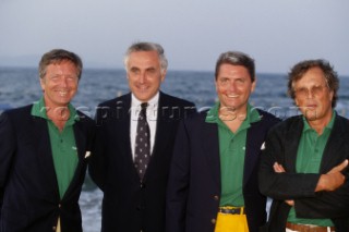 From left: Philippe Masset - President of Rolex France, Carlo Croce, President of Yacht Club Italiano and ISAF, Gian Riccardo Marini, President of Rolex Italy and Jean-Denis Saraquigne Yacht Club de Saint-Tropez. La Giraglia Rolex Cup 1998. Offshore race from St Tropez, France, around La Giraglia Rock, Corsica, and finish at the Yacht Club Italiano in Genoa, Italy.
