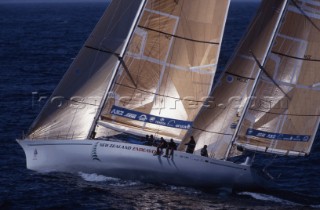Maxi Ketch New Zealand Endeavour NZE skippered by Grant Dalton racing in the Whitbread Round the World Race now known as the Volvo Ocean Race