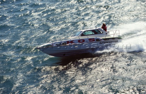 Kos specially adapted surfrider powerboat which does 40 knots This is a one off design with a deep V