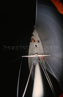 Mashead from onboard the Swan 651 Fazer Finland during the Whitbread Round the World Race 1985
