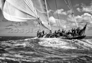 J-Class yacht Velsheda. Classic yachts racing in The Solent