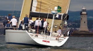 HEXE, Sail Number: GER5970, Owner: Norbert Plambeck, Design: German Frers 80  across finish line