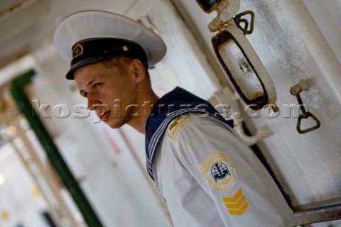 Young trainee sailor  The Tall Ships Races 2007 Mediterranea in Genova Mir Russia Yura Beregov