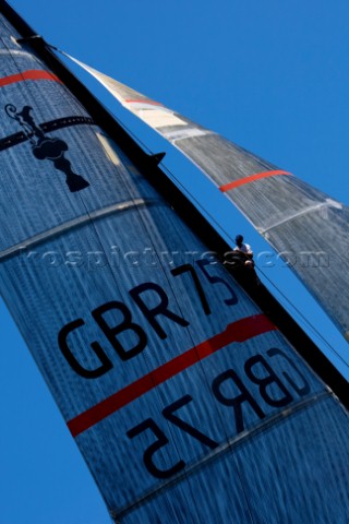 Team Origins GBR75 makes its maiden voyage from Port Americas Cup in Valencia in company with the ya