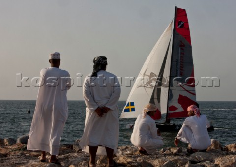 Muscat Oman  22022011  Extreme Sailing Series  Muscat  Day 3  Artemis Racing