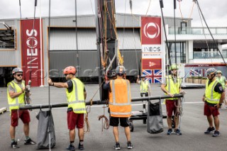 Team INEOS UK AC75 in the Americas Cup in Auckland, New Zealand