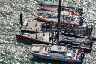 30/01/21 - Auckland (NZL)36th Americaâ€™s Cup presented by PradaPRADA Cup 2021 - Semi Final Day 2Luna Rossa Prada Pirelli Team at base with support boats