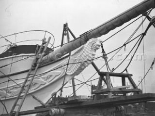 Building work on the bow of the classic superyacht Conqueror in 1939