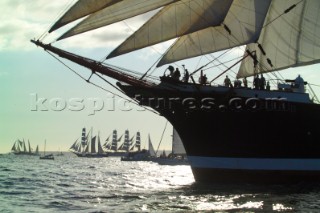 Sedov at The start of the falmouth to portugal tall ship race