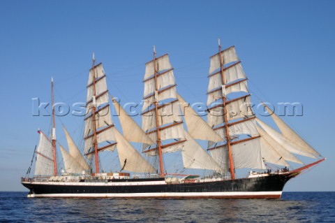 The Mir at the start of the Falmouth to Portugal Tall Ship Race