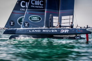 Louis Vuitton Americas Cup World Series Oman 2016. Second day of racing, 28th of February 2016. Winner of the event Land Rover BARTeam Principal - Ben Ainslie, Paul Campbell-James, Giles scott, Nick Hutton, David Carr. Muscat ,The Sultanate of Oman.