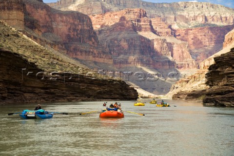rafts on the Colorado River Grand Canyon Arizona
