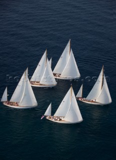 The Spartman & Stephens yahcts take formation at the Voiles de St.Tropez