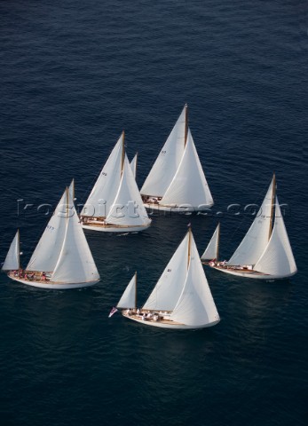 The Spartman  Stephens yahcts take formation at the Voiles de StTropez