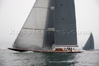 J Class Rainbow racing in Falmouth, UK, during 2012