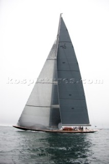 J Class Rainbow racing in Falmouth, UK, during 2012