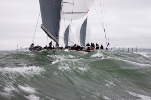 JULY 18  COWES UK the J Class yacht Rainbow racing in the J Class Regatta on The Solent Isle of Wigh
