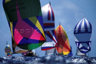 Colourful sails and spinnakers