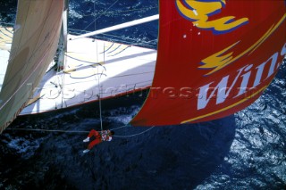Winston Bowman changing sails