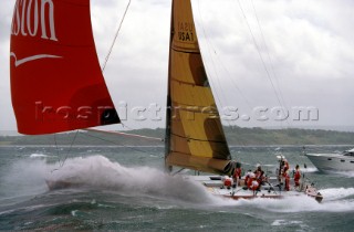 Winston powers up the Solent at 29 knots