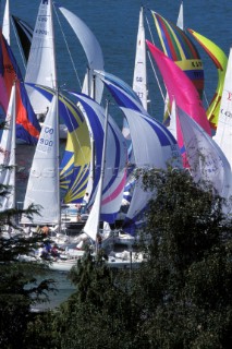 Racing past Egypt Point - Cowes Week 1995