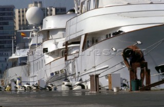 Superyachts in the port of Palma, Mallorca