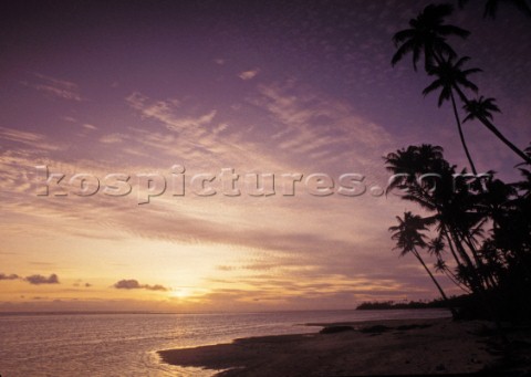 Sunset on the beach Fiji