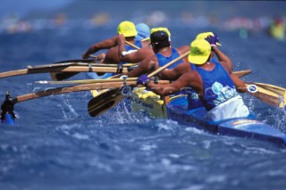 Canoe with outrigger, Tahiti